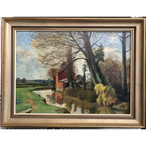 884 - George H. Buckingham Holland (1901-1986) - 'Rush Mills', oil on board, signed lower right, title and... 