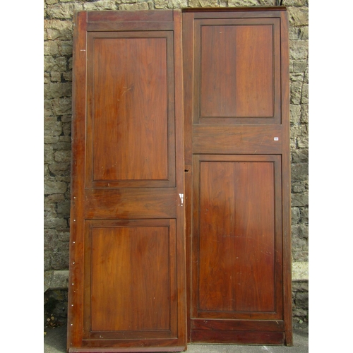 1065 - A pair of large reclaimed antique walnut panels of rectangular form, 360cm x 86cm