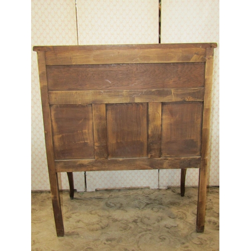 1316 - A late 19th century French stripped oak bureau with carved C scroll and moulded detail, the fall fla... 