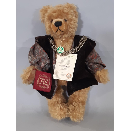 267 - A collection of 6 teddy bears including a large jointed Hermann bear 'Classic Max' 18/50, with growl... 