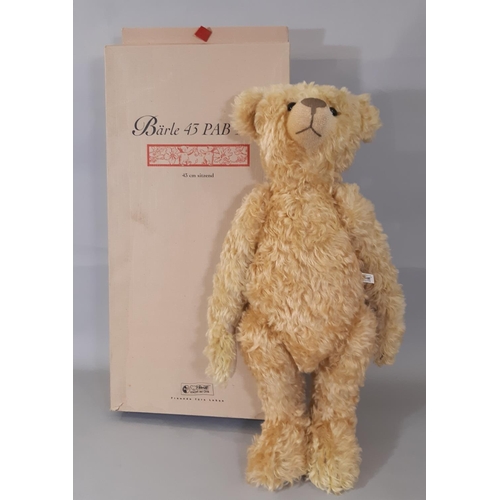 263 - A boxed Steiff teddy bear 'Baerle 43 PAB 1904' limited No 2196, No 404153, light brown mohair, fully... 