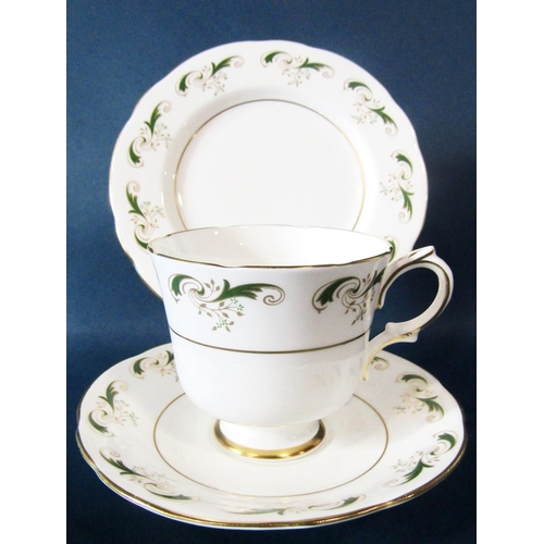 1006 - Duchess tea service with scrolling green and gilt detail