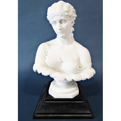 1010 - A Parian figure of Clytie set on a timber plinth