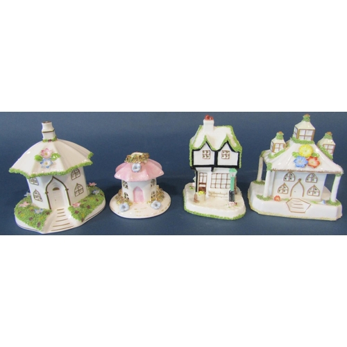 1013 - Eight contemporary Coalport china cottages, including 32 Windsor Gardens, London (Paddington Bear's ... 