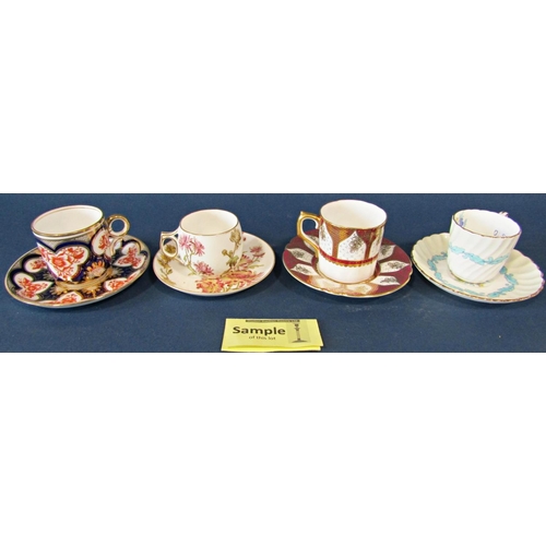 1018 - Thirty seven Victorian and later decorative teacups and coffee cans and saucers, mainly English