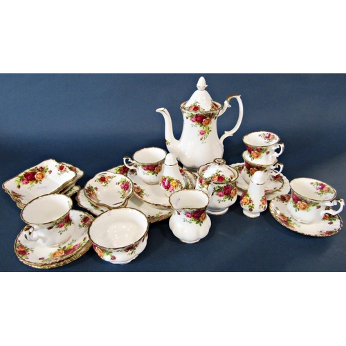 1026 - A collection of Royal Albert Old Country Rose table wares including coffee pot, shaped dishes, cups ... 