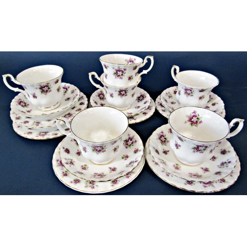 1037 - A Royal Albert Sweet Violets tea service for six