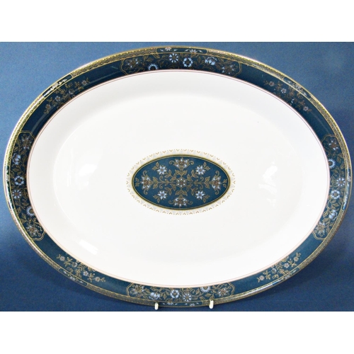 1050 - A Doulton Carlisle dinner service for eight comprising dinner plates, side plates, soup bowls and fu... 