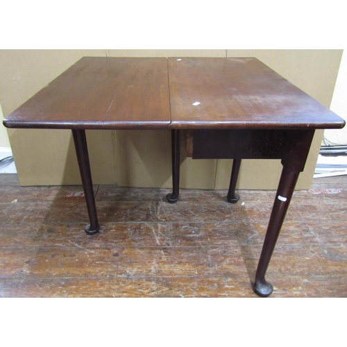 2666 - A Georgian mahogany pad foot occasional table with single drop leaf, 82cm wide