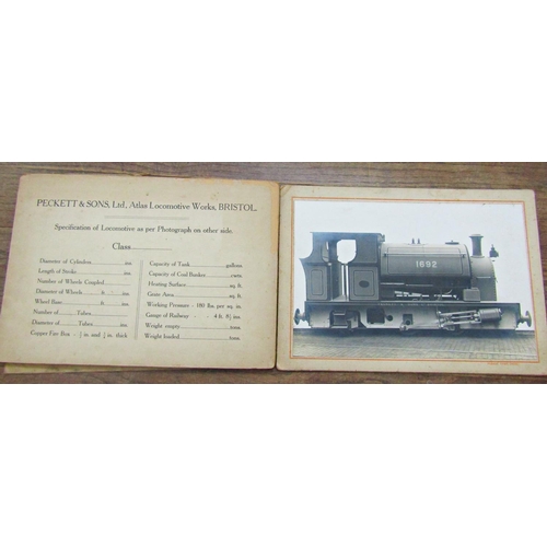 148 - A quantity of railway ephemera to include photographs/catalogue of steam engines from Peckett and So... 