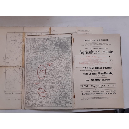 140 - An auction sales catalogue dated 1918 for the Worcestershire Estate formerly the property of the Rig... 