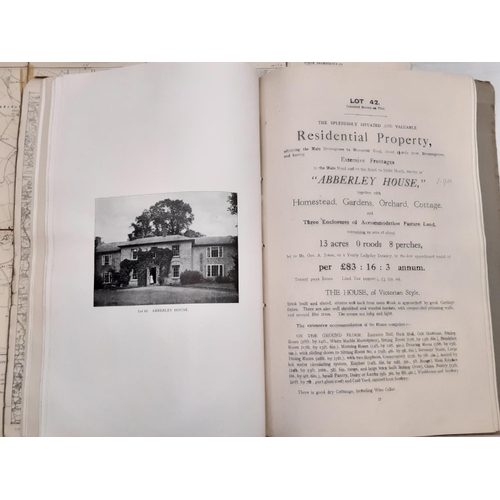 140 - An auction sales catalogue dated 1918 for the Worcestershire Estate formerly the property of the Rig... 