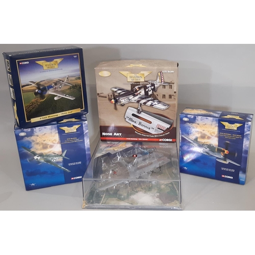 268 - Collection of 5 boxed models from Corgi Aviation Archive series, all Mustang aircraft comprising P-5... 