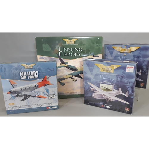 269 - 4 boxed model military aircraft from Corgi Aviation Archive series including 'Unsung Heroes' Boeing ... 