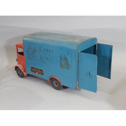 271 - 3 mid 20th century large tin plate toy vehicles by Lines Bros Tri-ang including  Transport Van No 20... 