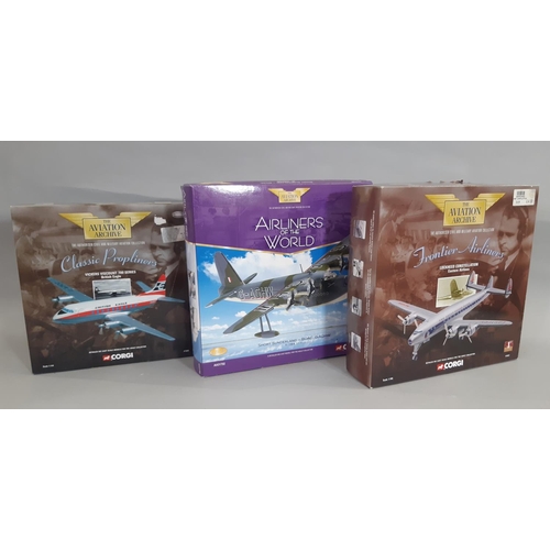 273 - 3 boxed model passenger aircraft from Corgi Aviation Archive series including 'Classic Propliners' V... 