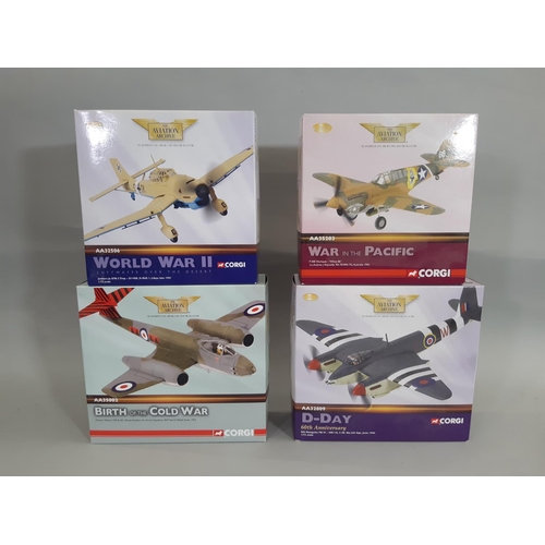 275 - 4 boxed model aircraft by Corgi featuring aircraft from conflicts WW2 and the Cold War including 'Wa... 