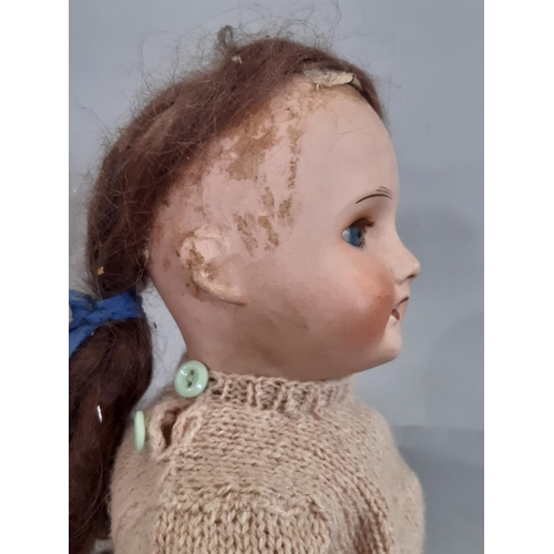 277 - SFBJ interest; early 20th century bisque head doll, impressed marks 'UNIS FRANCE 301' and 'E (R in a... 