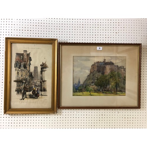 3 - Watercolour and lithograph on paper to include Andrew Archer Gamley RSW (1869-1949), Edinburgh Castl... 