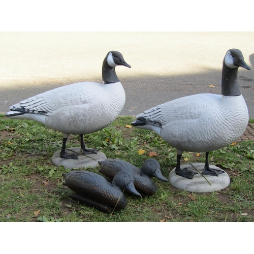 2011 - A weathered cast composition stone garden ornament in the form of a recumbent pig together with two ... 