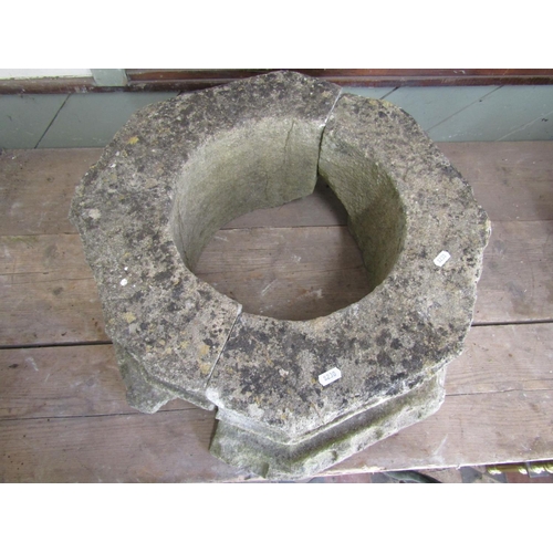 2094 - A 19th century or possibly earlier architectural carved natural stone chimney stack collar? of octag... 