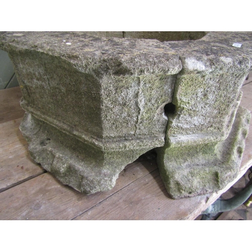 2094 - A 19th century or possibly earlier architectural carved natural stone chimney stack collar? of octag... 