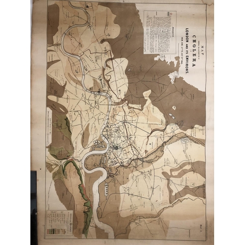 100 - Three maps to include: 'Map Showing the Distribution of Cholera in London and its Environs, From Jun... 