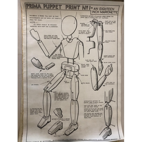 114 - Twenty-five vintage Prima Puppet prints, published by The Prima Puppets/The Mercury Marionettes, 2 H... 