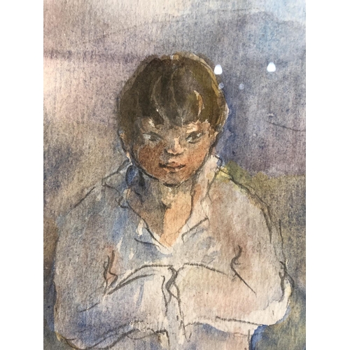 115 - Bim (Beryl Mary) Giardelli - 'Nepalese Shepherd Boys', watercolour on paper, signed lower right, tit... 