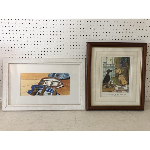 120a - Three framed works to include: Oliver Preston - 'Well, we can't afford to send them ALL to Eton.', l... 