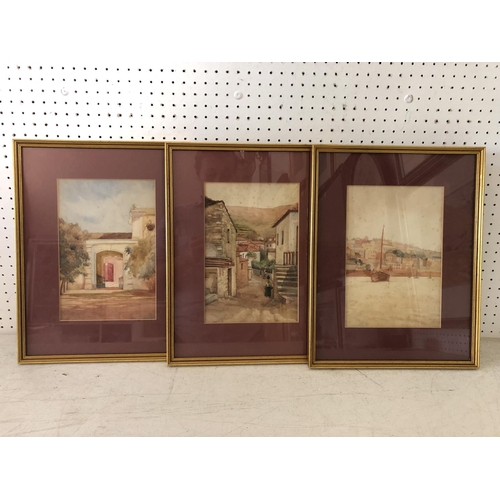 125 - Ten framed watercolours of different scenes (19th/20th century), possibly all by the same hand, one ... 