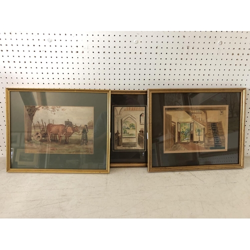 125 - Ten framed watercolours of different scenes (19th/20th century), possibly all by the same hand, one ... 