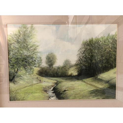 126 - Alan England (local interest, 20th century) Four watercolours and pastel landscapes on paper to incl... 