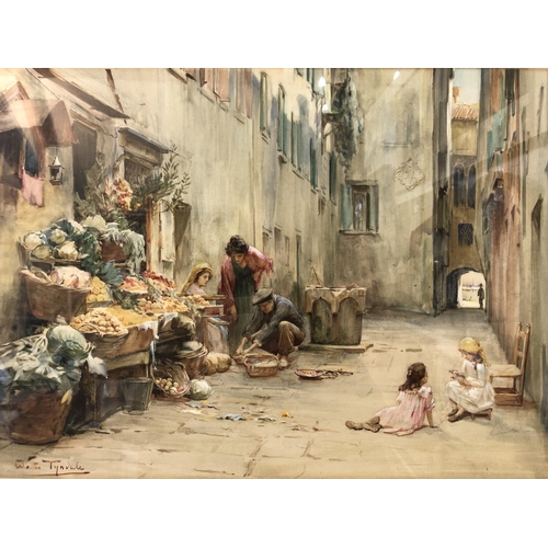 14 - Walter Frederick Roofe Tyndale, R.B.C., R.I. (1855-1943) - Fruit and Vegetable Seller in Venice, wat... 