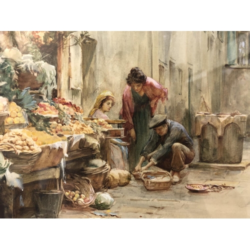 14 - Walter Frederick Roofe Tyndale, R.B.C., R.I. (1855-1943) - Fruit and Vegetable Seller in Venice, wat... 