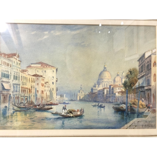 16 - Two watercolours to include: Frank M. Chase (1843-1898) - 'The Grand Canal, Venice', watercolour and... 