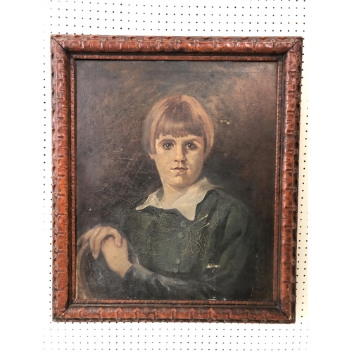 42 - John Pride (20th century School) - Quarter Portrait of a Child, oil on canvas, signed lower right, f... 