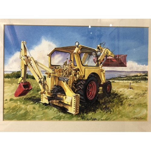 51 - Nick Watton (contemporary) - 'JCB 4', watercolour on paper, signed lower right, artist's label beari... 