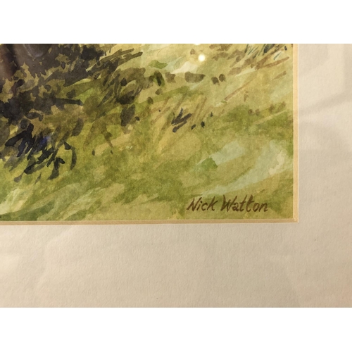 51 - Nick Watton (contemporary) - 'JCB 4', watercolour on paper, signed lower right, artist's label beari... 