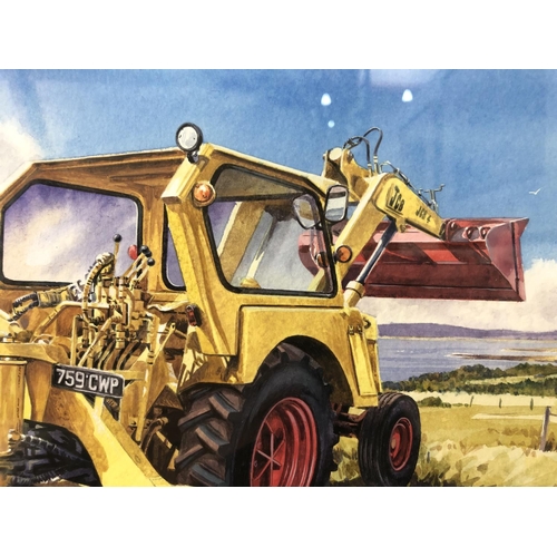 51 - Nick Watton (contemporary) - 'JCB 4', watercolour on paper, signed lower right, artist's label beari... 