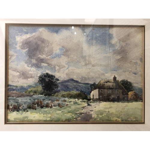 52 - Three works by different artists to include: William Avery Adams - 'A Wessex Pastoral', watercolour ... 