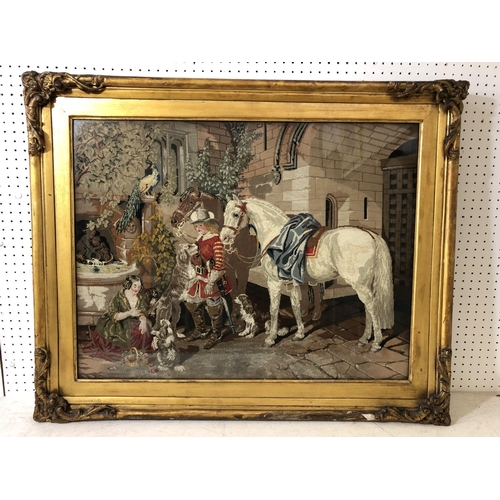 56 - 19th Century Tapestry After John Frederick Herring (1795-1865) - 'The Baron's Charger', 56 x 72 cm, ... 