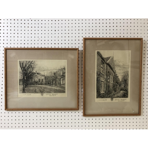 65 - A. E. Wardle (act.20th century) - two etchings of 'Christ Hospital Hertford' each signed and titled ... 