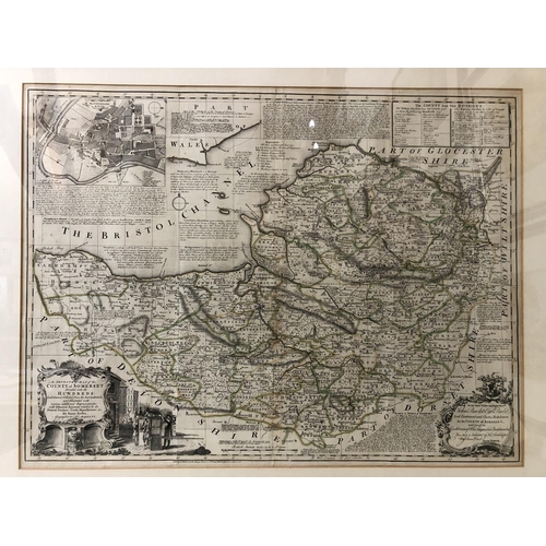 79 - Two maps to include: Emanuel Bowen (1693-1767) - 'An Improved Map of the County of Somerset Divided ... 