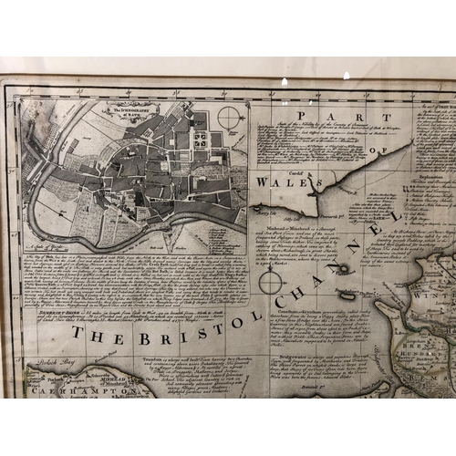 79 - Two maps to include: Emanuel Bowen (1693-1767) - 'An Improved Map of the County of Somerset Divided ... 