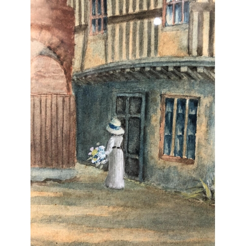 8 - Two watercolours of Gloucester Cathedral and surrounding buildings, one inscribed 'the following two... 