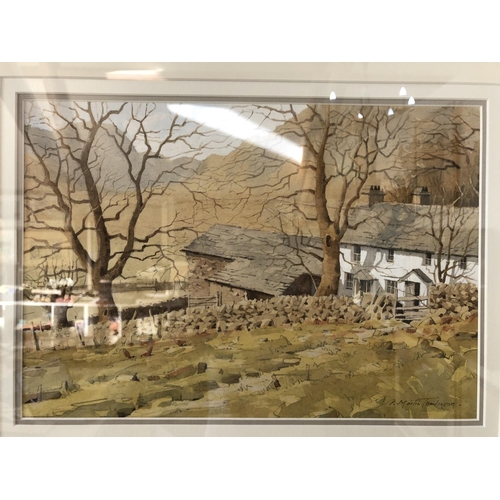 80 - Three framed works to include: R. Martin Tomlinson (b.1945) - Two watercolour and bodycolour paintin... 