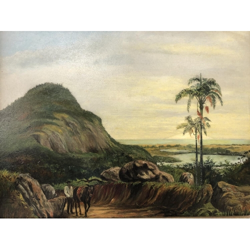 87 - Two Framed 20th Century Landscapes - Rio de Janeiro and 'Barbados, 1920s', oil on panel, Barbados la... 