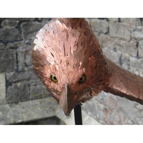 2145 - A life size sculpture/study of a red kite in flight by Bob Rowley mounted and set within a stone bas... 