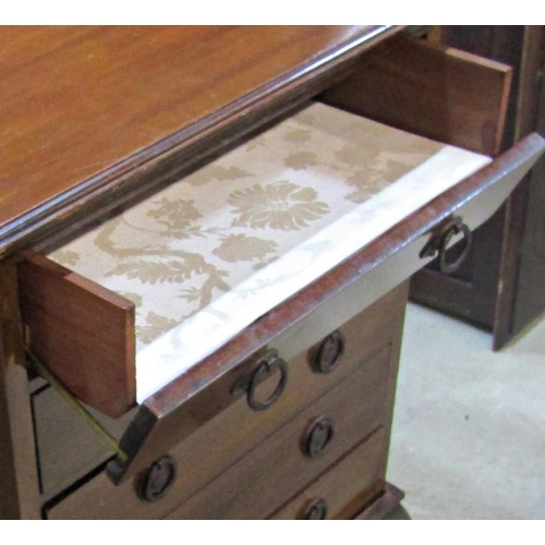 2289 - An Edwardian mahogany sheet music cabinet of five long drawers with patent fall fronts, 52 cm wide x... 